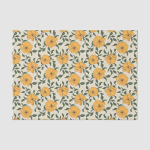 Papier Mousseline Motif de fleurs de crapaud orange