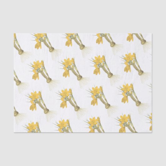 Papier Mousseline Motif de fleurs de crocus (Recto)