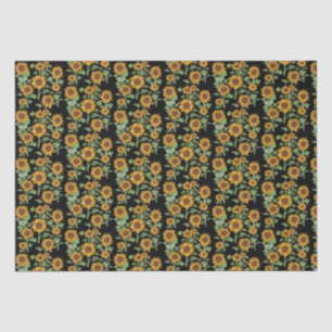 Papier Mousseline Motif de fleurs de soleil Cottagecore