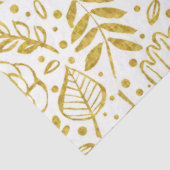 Papier Mousseline Motif de fleurs d'or et de blanc (Détail)