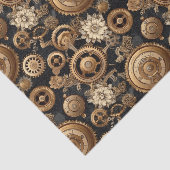 Papier Mousseline Motif de fleurs et engrenages en vapeur (Détail)