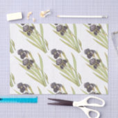 Papier Mousseline Motif de fleurs iris à billes (Artisanat)