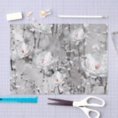 Papier Mousseline Motif de fleurs peint moderne d'hiver (Artisanat)