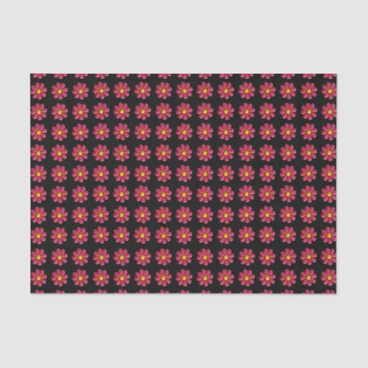 Papier Mousseline Motif de fleurs Plasticine Rouge (Recto)