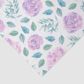 Papier Mousseline Motif de fleurs rose clair et violet (Détail)