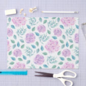 Papier Mousseline Motif de fleurs rose clair et violet (Artisanat)