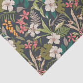 Papier Mousseline Motif de fleurs tropicales colorées (Détail)