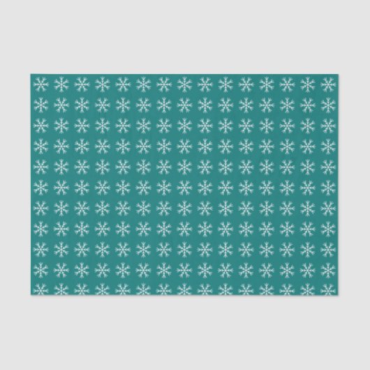 Papier Mousseline Motif de flocon de neige en Noël Turquoise (Recto)