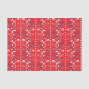 Papier Mousseline Motif de flocon de neige moderne Red Christmas