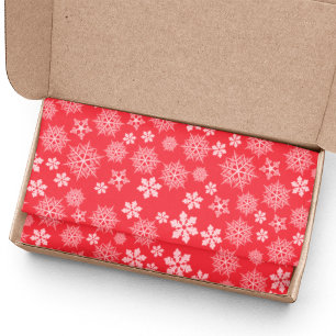 Papier Mousseline Motif de flocon de neige rouge et blanc de Noël