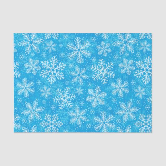 Papier Mousseline Motif de flocons blancs (Recto)