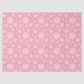 Papier Mousseline Motif de flocons de neige blancs sur fond rose cla (Recto)
