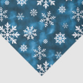Papier Mousseline Motif de flocons de neige blancs sur hiver bleu fr (Détail)