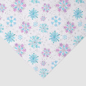 Papier Mousseline Motif de flocons de neige violet et bleu (Détail)