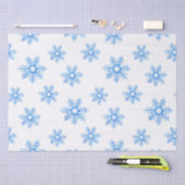 Papier Mousseline Motif de flocons d'eau bleu (Artisanat)