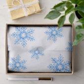 Papier Mousseline Motif de flocons d'eau bleu (Cadeau)