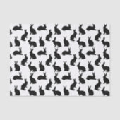 Papier Mousseline Motif de formes de lapin noir minimaliste pour Pâq (Recto)