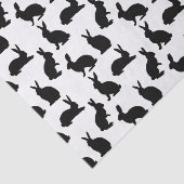 Papier Mousseline Motif de formes de lapin noir minimaliste pour Pâq (Détail)