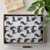 Papier Mousseline Motif de formes de lapin noir minimaliste pour Pâq (Cadeau)