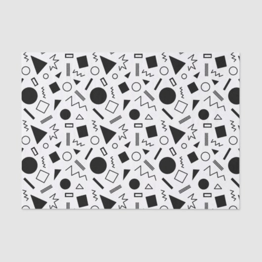 Papier Mousseline Motif de formes géométriques rétro (Recto)