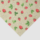 Papier Mousseline Motif de fraises d'aquarelle (Détail)