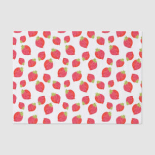 Papier Mousseline Motif de fraises d'aquarelle