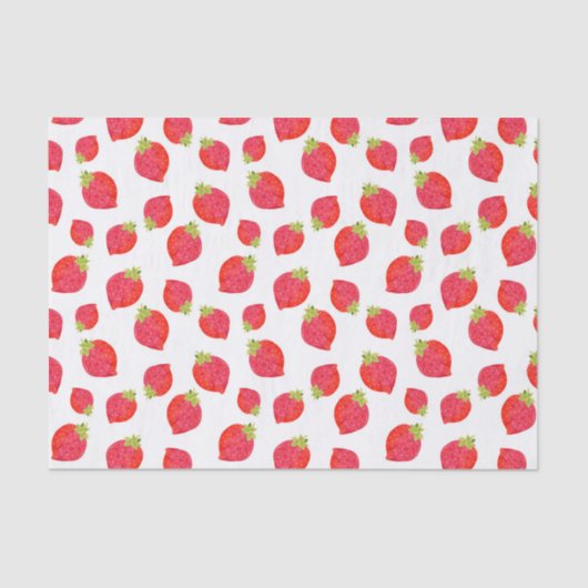 Papier Mousseline Motif de fraises d'aquarelle (Recto)