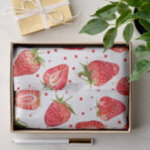 Papier Mousseline Motif de fraises et de points (Cadeau)