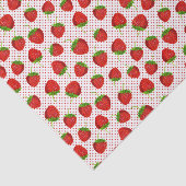 Papier Mousseline Motif de fraises et de points rouges (Détail)