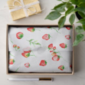 Papier Mousseline Motif de fraises et marguerites (Cadeau)
