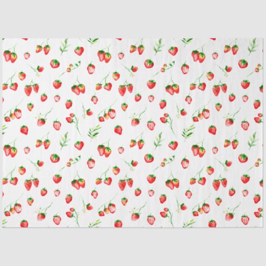 Papier Mousseline Motif de fraises et marguerites (Recto)