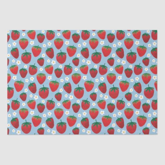 Papier Mousseline Motif de fraises sucrées (Recto)