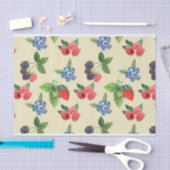 Papier Mousseline Motif de framboise d'aquarelle (Artisanat)
