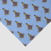 Papier Mousseline Motif de franc-maçonnerie (bleu) (Détail)