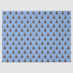 Papier Mousseline Motif de franc-maçonnerie (bleu)
