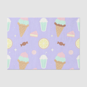 Papier Mousseline Motif de friandises de glace Kawaii