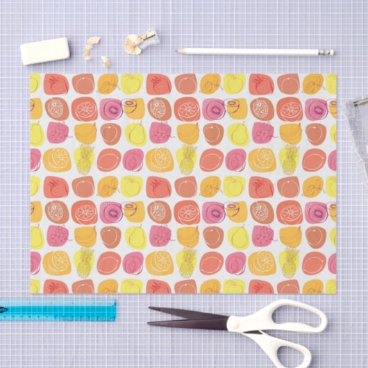 Papier Mousseline Motif de fruit (Artisanat)