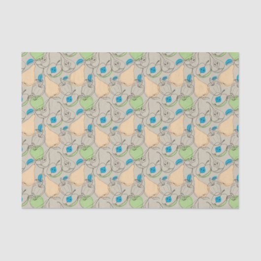 Papier Mousseline Motif de fruits (Recto)