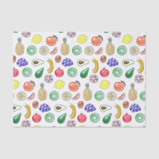 Papier Mousseline Motif de fruits (Recto)