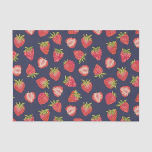 Papier Mousseline Motif de fruits de fraise d'été (Recto)