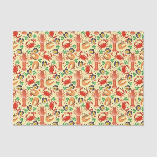 Papier Mousseline Motif de fruits de mer (Recto)