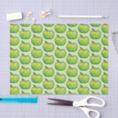 Papier Mousseline Motif de fruits de pomme caricature verte (Artisanat)