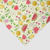 Papier Mousseline Motif de fruits d'été | jaune (Détail)