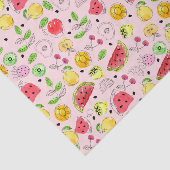 Papier Mousseline Motif de fruits d'été | Rose clair (Détail)