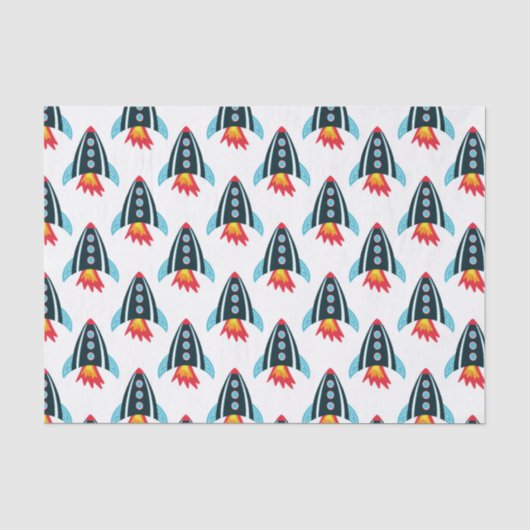 Papier Mousseline Motif de fusée spatiale pour enfants (Recto)