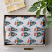 Papier Mousseline Motif de fusée spatiale pour enfants (Cadeau)