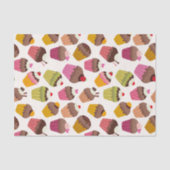 Papier Mousseline Motif de gâteau, Motif de muffin, Chocolat, Coeurs (Recto)