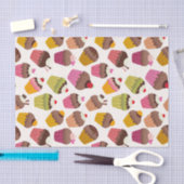 Papier Mousseline Motif de gâteau, Motif de muffin, Chocolat, Coeurs (Artisanat)