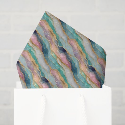 Papier Mousseline Motif de géode abstrait (Sac cadeau)