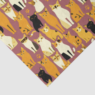 Papier Mousseline Motif de Ginger, Chats noirs et blancs